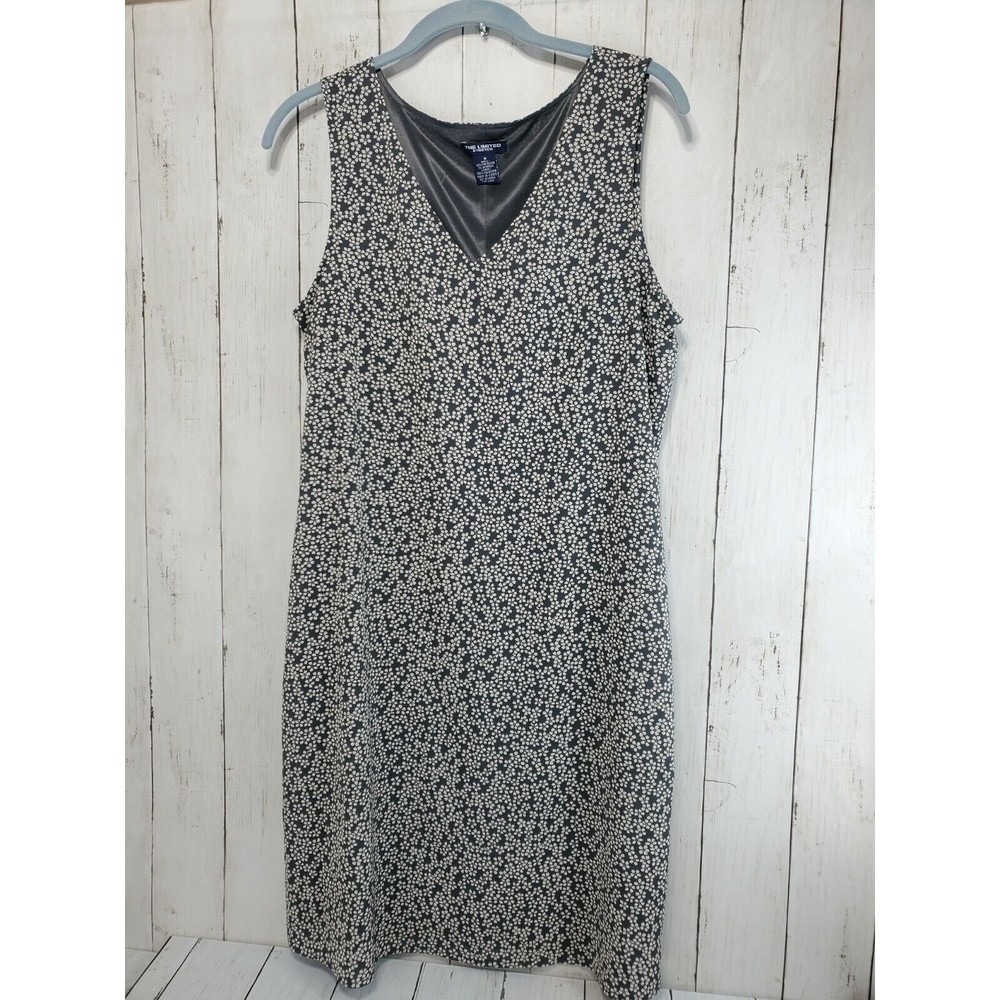 The Limited Gray Garden Floral Dress Womens Size 8 Polyester Spandex Nice